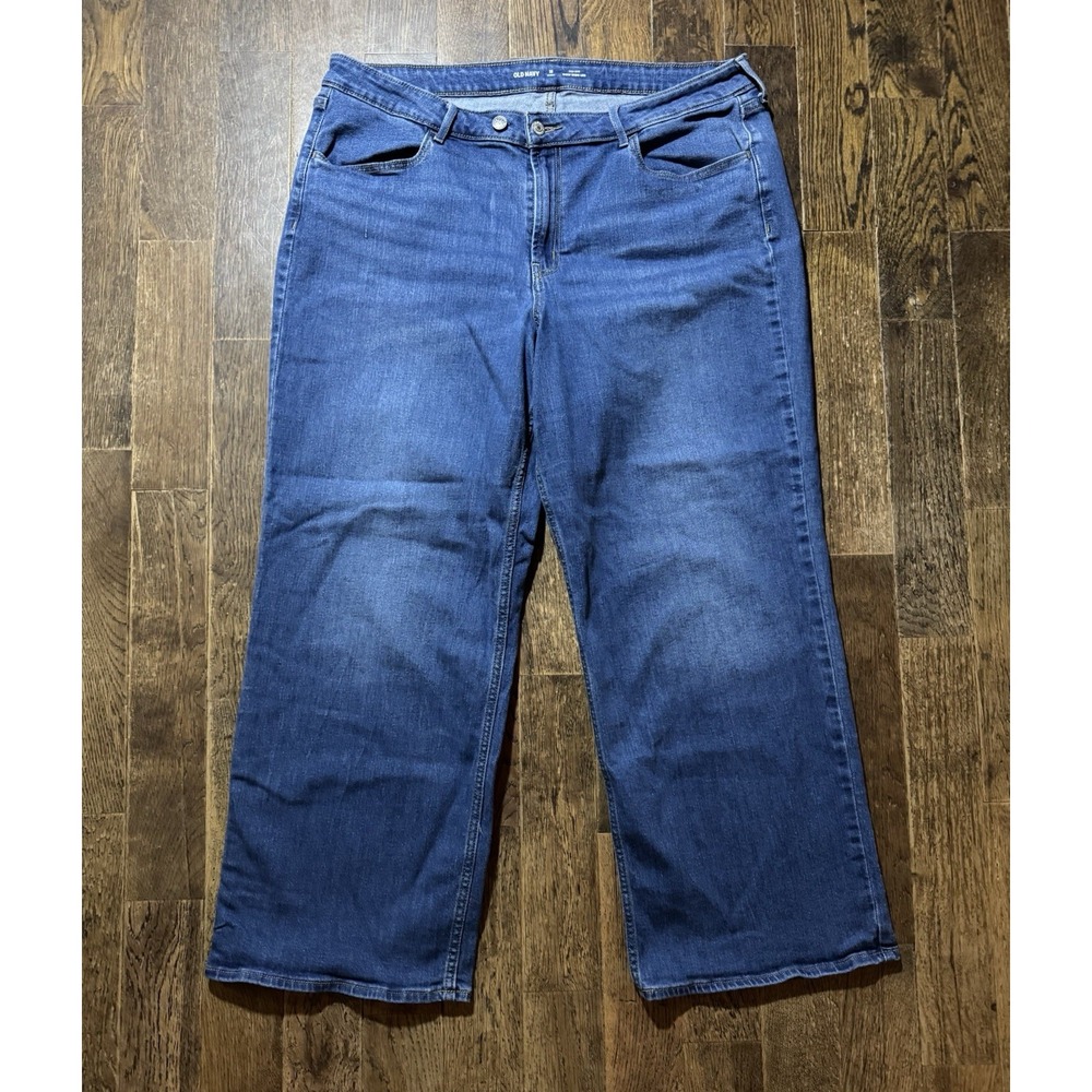 Old Navy Blue Jeans Women's Size 18 Short High-Rise WOW Wide Leg